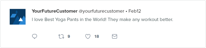 sample tweet mentioning the company